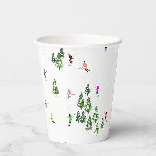 フリーリドアルパインスキーヤーズスキースキースキアートパーティー 紙コップ (裏面)