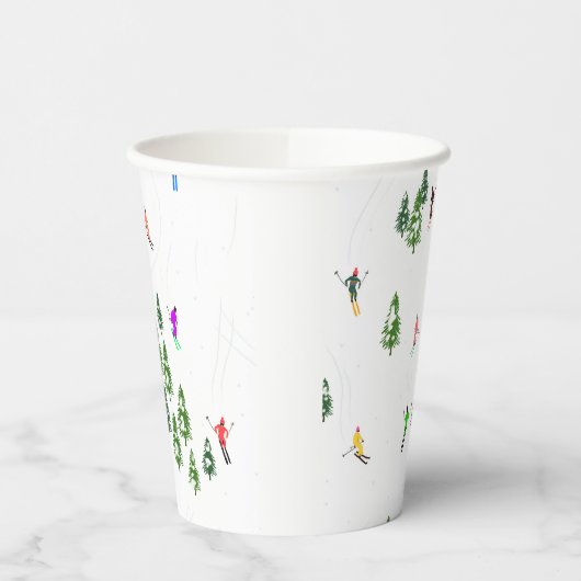 フリーリドアルパインスキーヤーズスキースキースキアートパーティー 紙コップ (左)