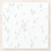 フリーリドスノーボーダースノーボードイラストレーション ガラスコースター (裏面)