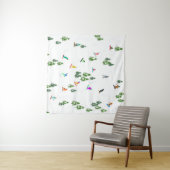 フリーリドスノーボーダースノーボードイラストレーション タペストリー (インサイチュ(横))