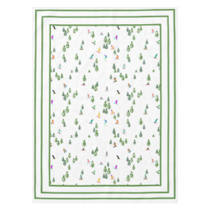 フリーリドスノーボーダースノーボードイラストレーション テーブルクロス