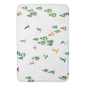 フリーリドスノーボーダースノーボードイラストレーション バスマット (正面縦)