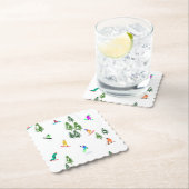 フリーリドスノーボーダースノーボードイラストレーション ペーパーコースター (インサイチュ)