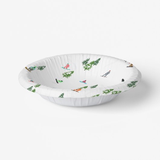 フリーリドスノーボーダースノーボードイラストレーション ペーパーボウル (傾斜あり)