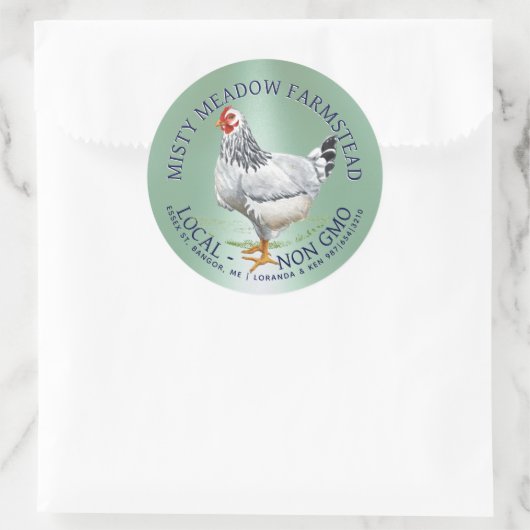 フリーレンジウォーターカラーヘングリーンエッグカートン ラウンドシール (バッグ)