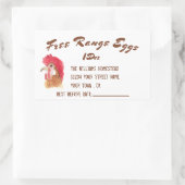 フリーレンジエッグウォーターカラーエッグカートン 長方形シール (バッグ)