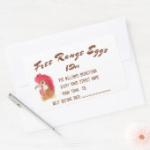 フリーレンジエッグウォーターカラーエッグカートン 長方形シール (封筒)