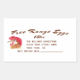 フリーレンジエッグウォーターカラーエッグカートン 長方形シール