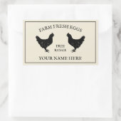 フリーレンジファーム新鮮な卵の素朴なチキンスケッチ 長方形シール (バッグ)