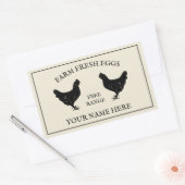 フリーレンジファーム新鮮な卵の素朴なチキンスケッチ 長方形シール (封筒)