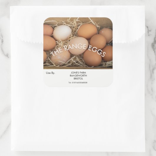 フリーレンジ卵ボックスラベルファームショップ スクエアシール (バッグ)