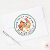 フリーレンジ水彩画金ゴールドハート卵カートン ラウンドシール (封筒)