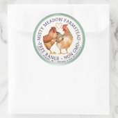 フリーレンジ水彩画金ゴールドハート卵カートン ラウンドシール (バッグ)