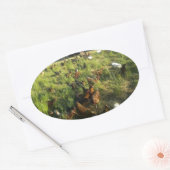 フリーレンジHenスタンプ 楕円形シール (封筒)