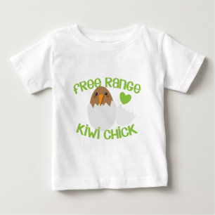 フリーレンジKIWIシックニュージーランド ベビーTシャツ