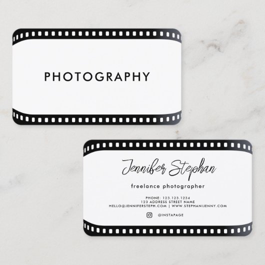 フリー写真家転が映画カメラホワイトBusi 名刺 (正面/裏面)