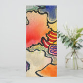 フリー型枠カッコいい抽象芸術&ホットカラーセルアート 招待状 (スタンド正面)