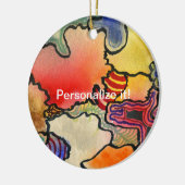 フリー型枠抽象芸術列と暖色系カラーセルアート セラミックオーナメント (左)