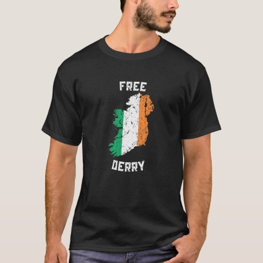 フリー德里 アイルランド地図 Tシャツ (正面)