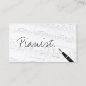 フリー手書きスクリプトピアニストの名刺 名刺 (正面)