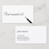 フリー手書きスクリプト薬剤師名刺 名刺 (正面/裏面)