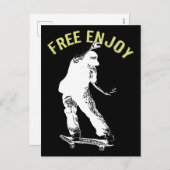 フリー楽しむレトロアーバンスケートボード シーズンポストカード (正面/裏面)