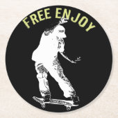 フリー楽しむレトロアーバンスケートボード ラウンドペーパーコースター (正面)