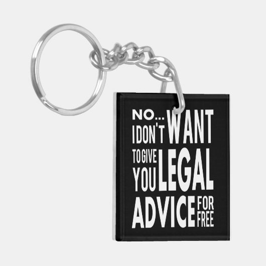 フリー法務アドバイス-おもしろい弁護士引用文 キーホルダー (正面左)