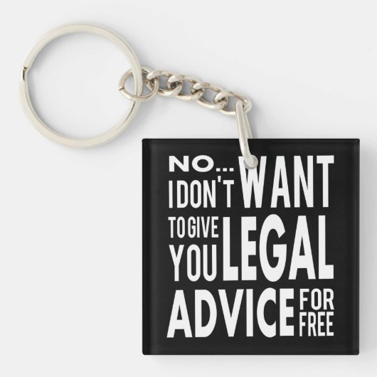 フリー法務アドバイス-おもしろい弁護士引用文 キーホルダー (正面)