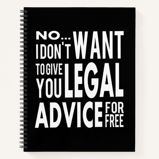 フリー法務アドバイス-おもしろい弁護士引用文 ノートブック (正面)