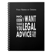 フリー法務アドバイス-おもしろい弁護士引用文 ノートブック (正面)