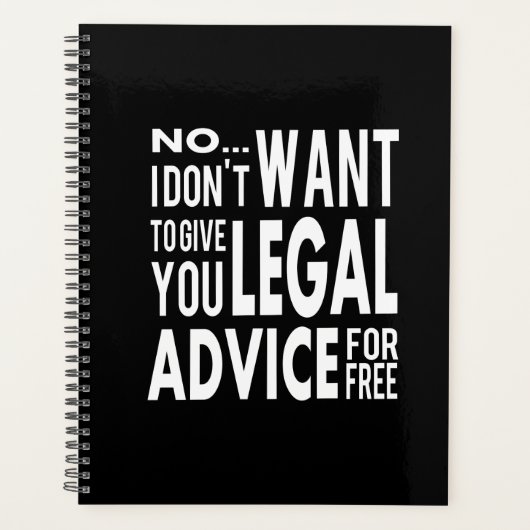 フリー法務アドバイス-おもしろい弁護士引用文 プランナー手帳 (正面)