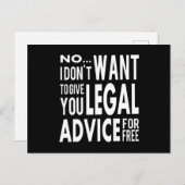 フリー法務アドバイス-おもしろい弁護士引用文 ポストカード (正面/裏面)