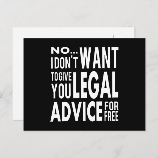 フリー法務アドバイス-おもしろい弁護士引用文 ポストカード (正面/裏面)