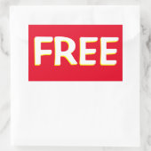 フリー赤黄色と白 長方形シール (バッグ)