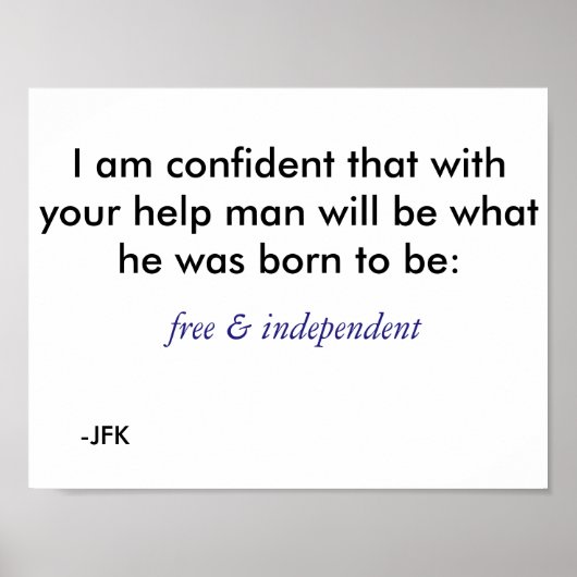 フリー&インディペンデント – 青 ポスター (正面)