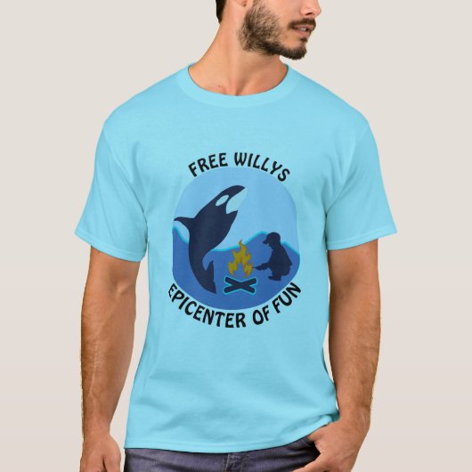 フリー・ウィリー・ターコイズシャツ Tシャツ (正面)
