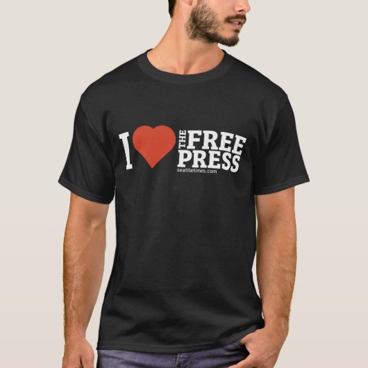 フリー・プレスを愛してる メンズTシャツ Tシャツ (正面)