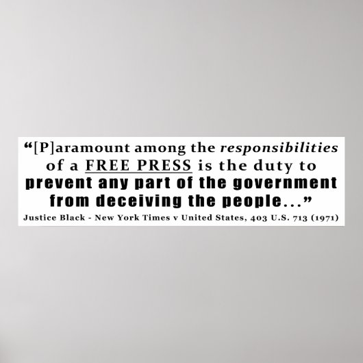 フリー・プレス・ケース法の責務 ポスター (正面)