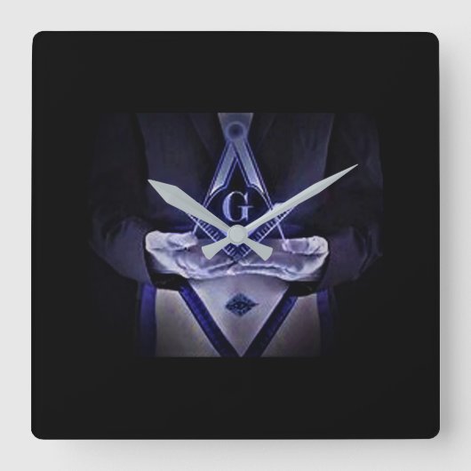 フリー·メイソン スクエア壁時計 (正面)