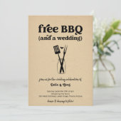 フリーBBQおもしろい結婚式招待状 招待状 (スタンド正面)