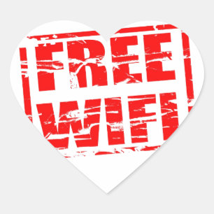 フリーwifi赤ゴム印紙効果 ハートシール