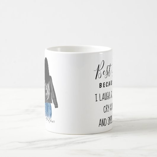フリ最高のーズカスタムヘアBFFベスティーズ友情 コーヒーマグカップ (中央)