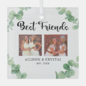 フリ最高のーズカスタム2フォトコラージユーカリ ガラスオーナメント (正面)