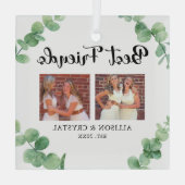 フリ最高のーズカスタム2フォトコラージユーカリ ガラスオーナメント (裏面)