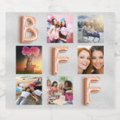 フリ最高のーズシルバーバラ金ゴールド写真コラージュBFF スパークリングワインラベル (シングルラベル)