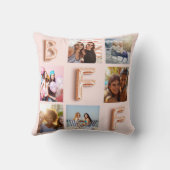 フリ最高のーズバラ金ゴールド赤面フォトコラージュBFF クッション (裏面)