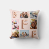 フリ最高のーズバラ金ゴールド赤面フォトコラージュBFF クッション (正面)