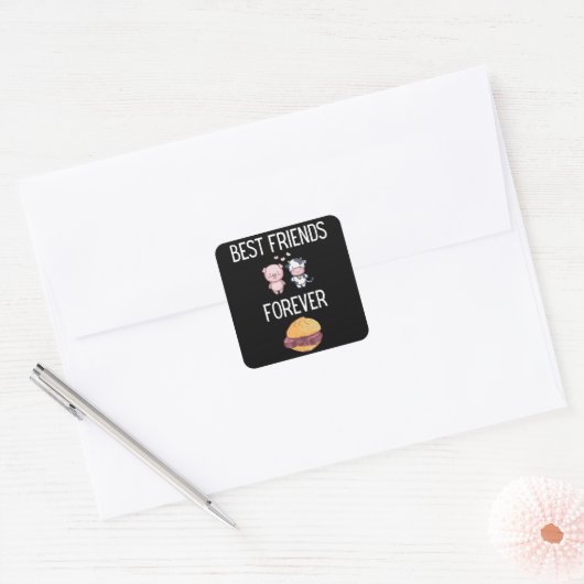 フリ最高のーズフォーエバーカスピッグカウミートローフ スクエアシール (封筒)