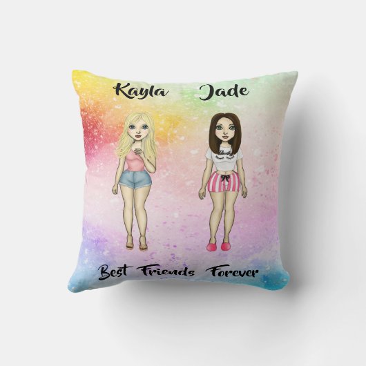 フリ最高のーズフォーエバーブロンドブルネットカラースプラッシュ クッション (裏面)